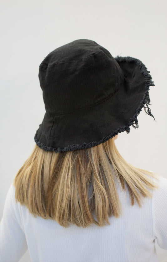 EVA Black up-cycled cotton hat
